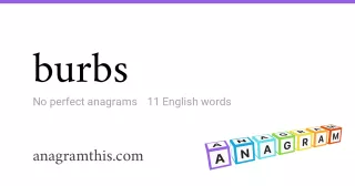 burbs - 11 English anagrams