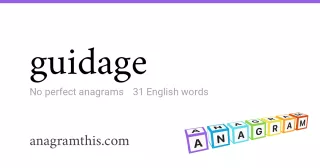 guidage - 31 English anagrams