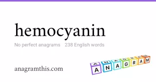 hemocyanin - 238 English anagrams