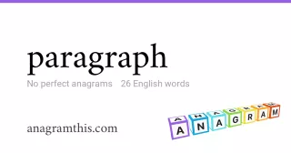 paragraph - 26 English anagrams