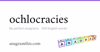 ochlocracies - 529 English anagrams