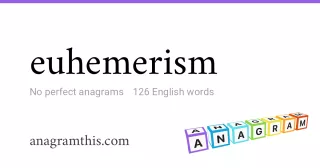 euhemerism - 126 English anagrams