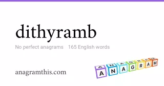 dithyramb - 165 English anagrams