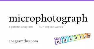 microphotograph - 497 English anagrams