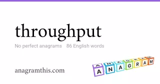 throughput - 86 English anagrams