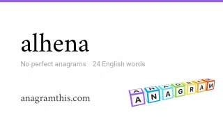 alhena - 24 English anagrams