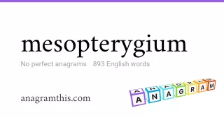 mesopterygium - 893 English anagrams