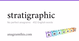 stratigraphic - 452 English anagrams
