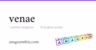 venae - 16 English anagrams