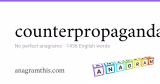 counterpropaganda - 1,436 English anagrams