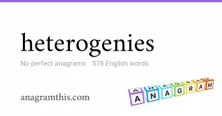 heterogenies - 578 English anagrams