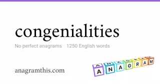 congenialities - 1,250 English anagrams