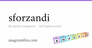 sforzandi - 195 English anagrams