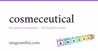 cosmeceutical - 765 English anagrams