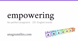 empowering - 251 English anagrams