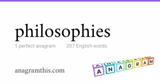 philosophies - 207 English anagrams