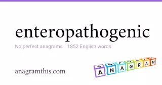 enteropathogenic - 1,852 English anagrams