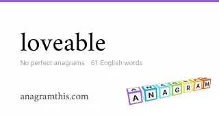 loveable - 61 English anagrams