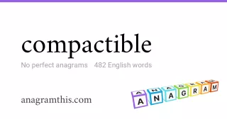 compactible - 482 English anagrams