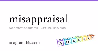 misappraisal - 239 English anagrams