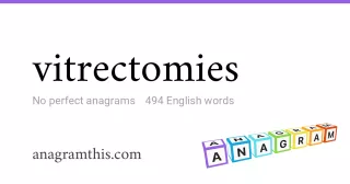 vitrectomies - 494 English anagrams