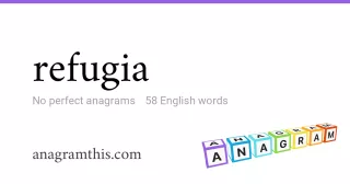 refugia - 58 English anagrams