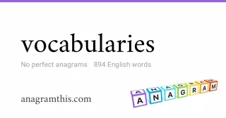 vocabularies - 894 English anagrams