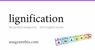 lignification - 353 English anagrams