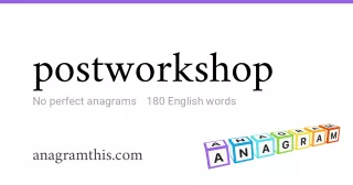 postworkshop - 180 English anagrams