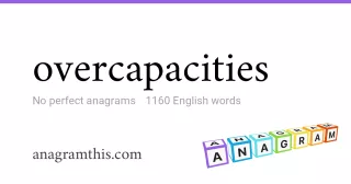 overcapacities - 1,160 English anagrams